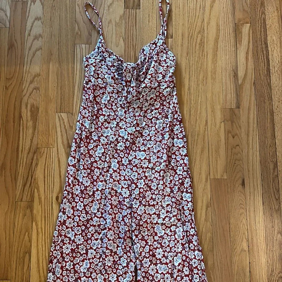 Auguste sz 4 Mila Palms jumpsuit in red floral keyhole front thin straps VGUC - Picture 6 of 12